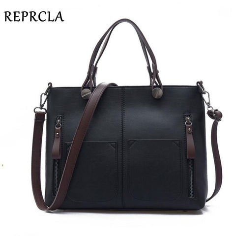 REPRCLA New Vintage Designer PU Leather Handbags Women