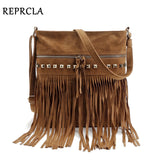 REPRCLA Fashion Rivet Tassel Women Shoulder Bags