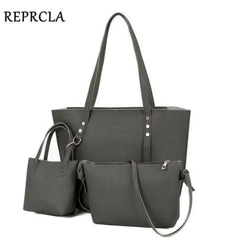 REPRCLA Litchi Pattern Three Pieces Women Bag