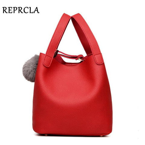 REPRCLA Designer Hairball Tassel Women Bags High Quality PU Leather Handbags