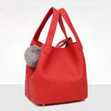 REPRCLA Designer Hairball Tassel Women Bags High Quality PU Leather Handbags