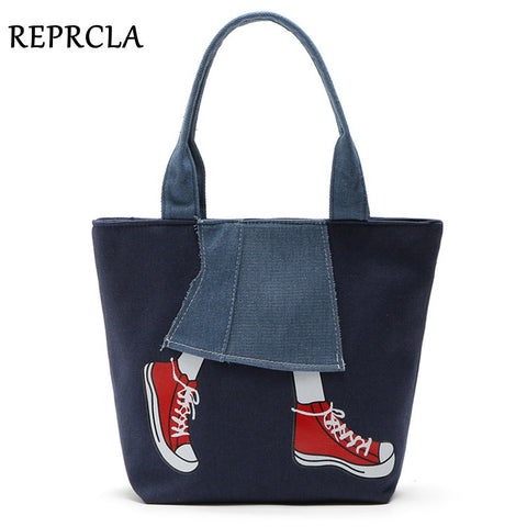 REPRCLA Large Size Women Bag High Quality Canvas Handbags