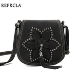 REPRCLA Brand Designer Tassel Women Bags Rivet Flower Crossbody
