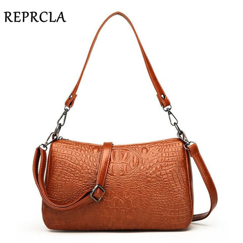 REPRCLA Luxury Designer Alligator Pattern Handbags Women Shoulder Bag