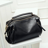 REPRCLA High Capacity Handbags Top-handle Bags PU Leather Boston Women