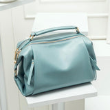 REPRCLA High Capacity Handbags Top-handle Bags PU Leather Boston Women