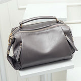 REPRCLA High Capacity Handbags Top-handle Bags PU Leather Boston Women