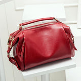 REPRCLA High Capacity Handbags Top-handle Bags PU Leather Boston Women