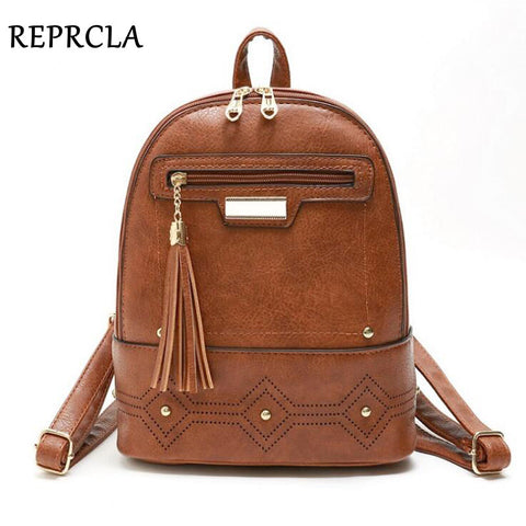 REPRCLA Vintage Women Backpack High Quality Leather Backpacks