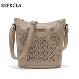 REPRCLA Hollow Out Women Bucket Bags Vintage Crossbody