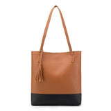 REPRCLA Leather Handbag Tassel Women Shoulder Bag