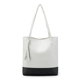 REPRCLA Leather Handbag Tassel Women Shoulder Bag